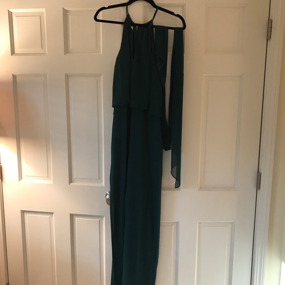 Donna Morgan Deep Green Jumpsuit BHLDN